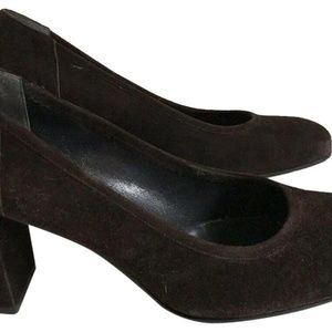 ANDREA CARRANO Brown Suede Mid Heel Pump 9